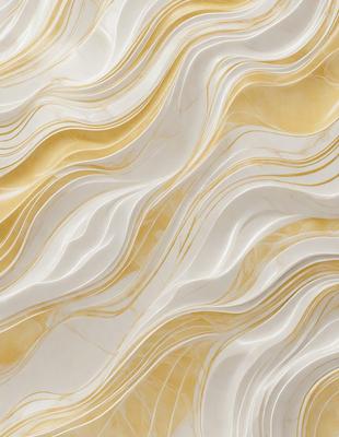 The primary subject of the image is a marble wall with a gold-colored pattern. The setting is a room with a white background. The visual style is a close-up of the marble wall, showcasing the intricate gold pattern. The colors and mood of the image are predominantly white and gold, creating a luxurious and elegant atmosphere.