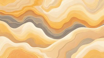 The primary subject of the image is a painting of a mountainous landscape. The setting is a mountainous area with a rocky terrain. The visual style is a painting, which gives the image a more artistic and creative appearance. The dominant colors in the painting are yellow, orange, and brown, which create a warm and natural atmosphere.