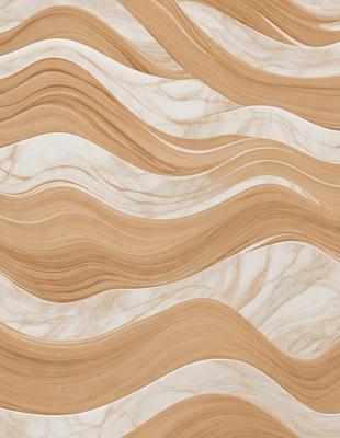 The image features a marble wall with a wave pattern, giving it a natural and elegant appearance. The wall is made of wood and has a brown color, which adds warmth to the space. The wave pattern creates a sense of depth and movement, making the wall visually interesting and unique.