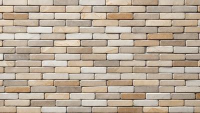 The primary subject of the image is a brick wall. The setting is a brick wall with a pattern of different colored bricks. The visual style is a photo of the brick wall. The colors and mood of the image are predominantly earthy tones, giving it a natural and rustic appearance.