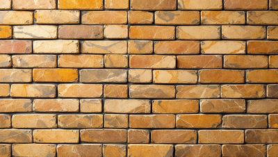 The primary subject of the image is a brick wall. The setting is a brick wall with a yellowish hue, possibly made of stone or a similar material. The visual style is a close-up of the brick wall, showcasing its texture and details. The colors and mood of the image are warm and earthy, with the yellowish hue of the brick wall creating a sense of warmth and natural beauty.