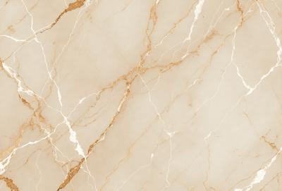 The primary subject of the image is a marble wall with a white and gold color scheme. The setting is a room with a white marble floor. The visual style is a close-up of the marble wall, showcasing its texture and patterns. The colors and mood of the image are elegant and sophisticated, with the white marble providing a clean and refined appearance.