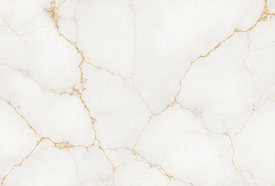 The primary subject of the image is a white marble wall with a gold-like texture. The setting is a room with a white marble floor. The visual style is a close-up of the marble wall, showcasing its unique texture. The colors and mood of the image are predominantly white and gold, creating a luxurious and elegant atmosphere.