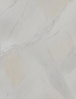 The primary subject of the image is a white marble tile with a pattern of lines and curves. The setting is a bathroom, as indicated by the presence of the marble tile. The visual style is a close-up of the tile, showcasing its intricate design. The colors and mood of the image are predominantly white, giving it a clean and elegant appearance.