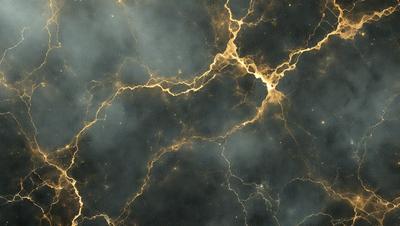 The primary subject of the image is a black and yellow nebula, which is a cloud of gas and dust in space. The setting is a dark, starry sky, and the visual style is a combination of a photo and digital art. The dominant colors are black and yellow, creating a striking contrast against the dark background. The overall atmosphere of the image is mysterious and captivating, as it showcases the beauty of the cosmos.