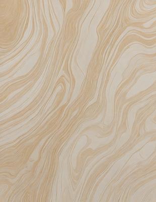 The primary subject of the image is a wooden surface with a unique, swirling pattern. The setting is a room with a wooden floor, and the visual style appears to be a combination of a photo and a digital art or illustration. The dominant colors are brown and beige, creating a warm and natural atmosphere.