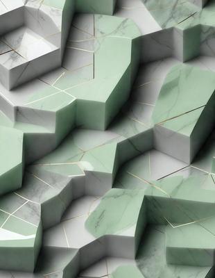 The primary subject of the image is a large, intricate, and colorful marble design. The setting is a white marble surface, which serves as the background for the design. The visual style is a combination of digital art and illustration, creating a unique and captivating pattern. The colors and mood of the image are vibrant and lively, with a focus on the marble's natural beauty and texture.
