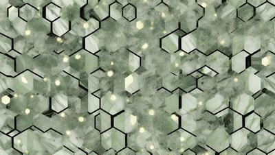 The primary subject of the image is a patterned surface with a green and gold color scheme. The setting appears to be a textured or patterned wall, possibly made of marble or a similar material. The visual style of the image is a combination of digital art and illustration, creating a unique and intricate design. The colors and mood of the image are warm and inviting, with the green and gold hues evoking a sense of luxury and sophistication.