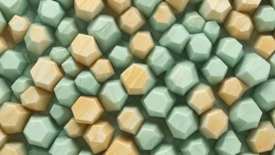 The primary subject of the image is a pattern of green and yellow hexagons, which are arranged in a visually appealing manner. The setting is a green and yellow background, which complements the colors of the hexagons. The visual style of the image is a combination of digital art and illustration, creating a unique and eye-catching design. The dominant colors in the image are green and yellow, giving it a lively and vibrant atmosphere.