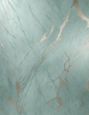 The primary subject of the image is a blue marble wall with a gold pattern. The setting is a room with a blue wall, and the visual style is a photo. The dominant colors are blue and gold, creating a calm and sophisticated atmosphere.