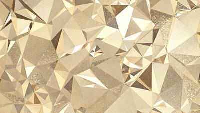 The primary subject of the image is a gold-colored geometric pattern, which is the main focus of the image. The setting is a gold-colored surface, which serves as the backdrop for the pattern. The visual style of the image is a close-up of the pattern, showcasing its intricate details. The colors and mood of the image are predominantly gold and warm, creating a sense of luxury and elegance.