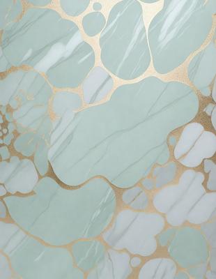 The primary subject of the image is a marble-like pattern with gold accents. The setting is a blue and white marble-like surface, which serves as the background. The visual style is a combination of digital art and illustration, creating a unique and intricate design. The dominant colors are blue and gold, giving the image a sophisticated and elegant appearance.