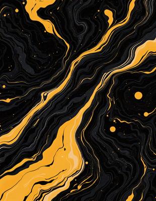The primary subject of the image is a yellow and black striped pattern. The setting is a black background, and the visual style appears to be a digital art or illustration. The dominant colors are yellow and black, creating a bold and striking appearance. The overall atmosphere of the image is dynamic and visually engaging.