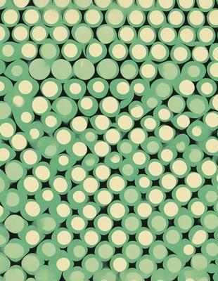 The primary subject of the image is a pattern of circles, which are green in color. The setting is a green background, and the visual style appears to be a digital art or illustration. The circles are arranged in a way that creates a visually appealing and cohesive design. The overall atmosphere of the image is lively and vibrant, with the green circles standing out against the green background.