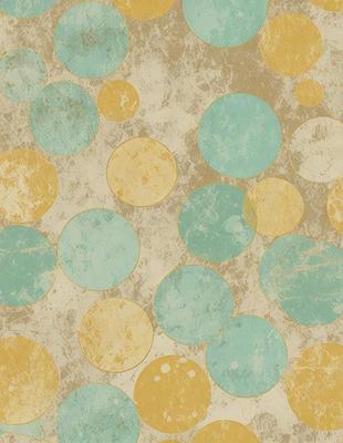 The primary subject of the image is a pattern of circles with different colors, including blue, yellow, and green. The circles are arranged in a way that creates a visually appealing and interesting design. The setting is a wall, and the visual style appears to be a combination of a photo and a digital art or illustration. The colors and mood of the image are vibrant and lively, with the blue, yellow, and green circles creating a sense of harmony and balance.