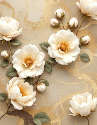 The primary subject of the image is a bouquet of white flowers. The flowers are arranged in a vase, creating a beautiful and elegant display. The setting is a wall, which serves as the backdrop for the flowers. The visual style of the image is a photo, capturing the details and beauty of the flowers. The colors and mood of the image are predominantly white, giving it a clean and serene atmosphere.