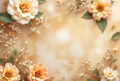 Primary subject: Flowers
Setting/background: A wall with a yellow background
Visual style: Digital art
Colors and mood: The flowers are pink and yellow, creating a warm and inviting atmosphere.