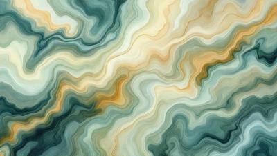The primary subject of the image is a blue and green patterned fabric. The setting is a close-up of the fabric, showcasing its intricate design. The visual style is a digital art or illustration, as the colors and patterns are well-defined and detailed. The dominant colors are blue and green, creating a calm and soothing atmosphere.