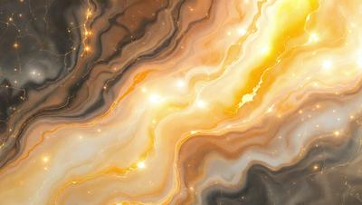 The primary subject of the image is a close-up of a marble surface with a yellow and orange hue. The setting is a natural environment, possibly a rock formation or a geological feature. The visual style is a combination of photo and digital art, creating a unique and vibrant appearance. The colors and mood of the image are warm and inviting, with the yellow and orange tones evoking a sense of warmth and energy.