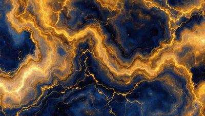 The primary subject of the image is a vibrant, yellow-orange, and blue-green patterned background. The setting is a dark, blue-green background with a yellow-orange and blue-green pattern. The visual style is a digital art or illustration, creating a unique and eye-catching design. The colors and mood of the image are lively and energetic, with the bright colors and patterns creating a dynamic and engaging atmosphere.
