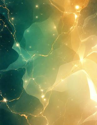 The primary subject of the image is a brightly lit, colorful, and abstract background featuring a mix of green, yellow, and orange hues. The setting appears to be a space or an artistic environment, with a patterned or textured surface. The visual style of the image is a combination of digital art and illustration, creating a vibrant and dynamic atmosphere. The colors and mood of the image are lively and energetic, with a sense of movement and creativity.