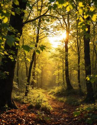 Primary subject: A path in the woods.

Setting/background: The path is surrounded by trees, creating a serene and natural atmosphere.

Visual style: The image is a photo of the path in the woods.

Colors and mood: The photo is in black and white, giving it a classic and timeless feel.