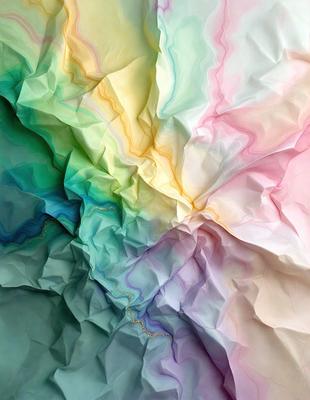 The primary subject of the image is a colorful, abstract artwork featuring a rainbow-colored design. The setting is a white background, which provides a clean and minimalist appearance. The visual style is a combination of digital art and illustration, creating a unique and vibrant piece of art. The dominant colors in the artwork are the rainbow colors, which evoke a sense of joy, creativity, and freedom.