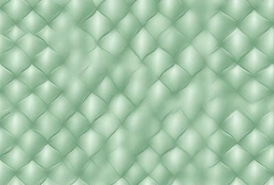 The primary subject of the image is a green, textured wallpaper with a pattern of swirls. The setting is a room with a green wall, and the visual style is a close-up of the wallpaper. The colors and mood of the image are predominantly green, creating a calm and soothing atmosphere.