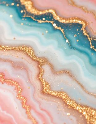 The primary subject of the image is a close-up of a colorful, textured surface with a gold and blue color scheme. The setting appears to be a rock formation, possibly a geode, with a gold and blue pattern. The visual style of the image is a combination of photo and digital art, creating a unique and eye-catching design. The colors and mood of the image are vibrant and lively, with the gold and blue hues evoking a sense of luxury and sophistication.