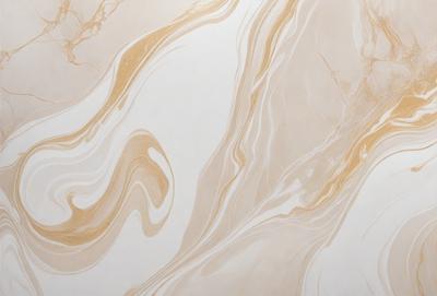 The primary subject of the image is a white and gold marble wall. The setting is a room with a white and gold marble wall, which serves as the background. The visual style is a combination of photo and digital art, creating a unique and intricate pattern. The dominant colors are white and gold, giving the wall a luxurious and elegant appearance.