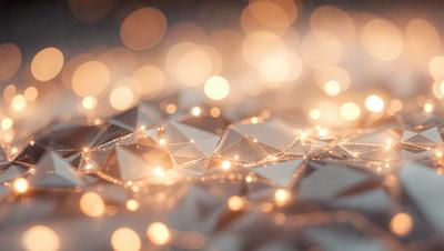 The primary subject of the image is a pattern of lights, which are shining brightly and creating a visually appealing scene. The setting is a white background, which provides a clean and uncluttered environment for the lights to stand out. The visual style of the image is a combination of digital art and illustration, as the lights are depicted in a way that resembles a light pattern or a light-up sculpture. The colors and mood of the image are predominantly warm and inviting, with the