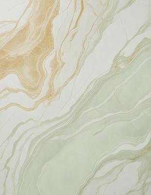 The primary subject of the image is a marble wall with a green and gold color scheme. The setting is a room with a patterned wallpaper, which adds a unique and visually appealing touch to the space. The visual style of the image is a combination of a photo and a digital art, creating a realistic yet artistic representation of the marble wall. The colors and mood of the image are warm and inviting, with the green and gold tones evoking a sense of luxury and sophistication.