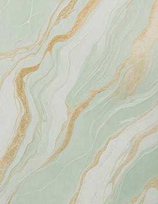 The primary subject of the image is a marble-like wall with a gold and white color scheme. The setting is a bathroom, and the visual style is a combination of a photo and digital art. The dominant colors are gold and white, creating a luxurious and elegant atmosphere.