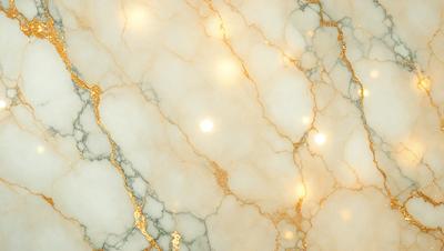 The primary subject of the image is a marble wall with a gold-like pattern. The setting is a room with a white marble surface. The visual style is a close-up of the marble wall, showcasing its intricate design. The colors and mood of the image are predominantly white and gold, creating a luxurious and elegant atmosphere.