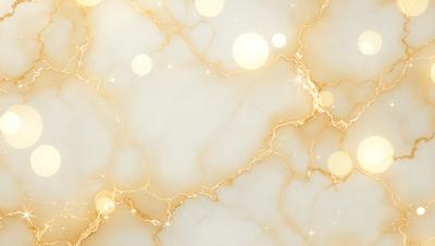 The primary subject of the image is a marble surface with gold accents. The setting is a room with a white background. The visual style is a combination of photo and digital art, creating a unique and elegant appearance. The dominant colors are white and gold, giving the scene a luxurious and sophisticated mood.