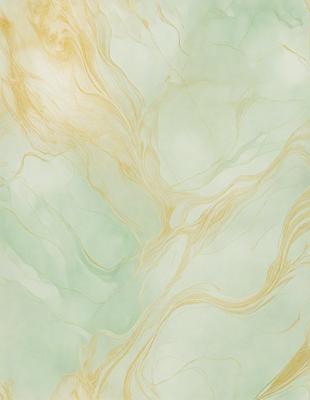 The primary subject of the image is a marble-like surface with a green and yellow color scheme. The setting is a large, open space with a cloudy sky in the background. The visual style is a combination of a photo and digital art, creating a unique and artistic representation of the marble surface. The colors and mood of the image are serene and calming, with the green and yellow hues evoking a sense of tranquility and natural beauty.