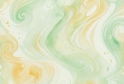 The primary subject of the image is a colorful, swirling pattern that resembles a painting or a digital artwork. The setting is a wall, and the visual style appears to be a combination of photo and digital art. The colors and mood of the image are vibrant and lively, with a mix of green, yellow, and orange hues.