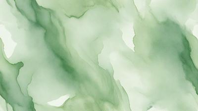 The primary subject of the image is a green, watercolor-like painting of a leafy plant. The setting is a white background, which contrasts with the green plant. The visual style is a watercolor painting, giving the image a natural and artistic appearance. The colors and mood are predominantly green, creating a serene and calming atmosphere.
