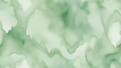 The primary subject of the image is a painting of a green, swirling, and watery scene. The setting is a canvas, and the visual style is a painting. The dominant colors are green and blue, creating a serene and calming atmosphere.