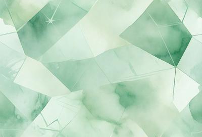 The primary subject of the image is a green and white pattern, which appears to be a digital art or illustration. The setting is a cloudy sky, and the visual style is a combination of digital art and illustration. The dominant colors are green and white, creating a calm and serene atmosphere.