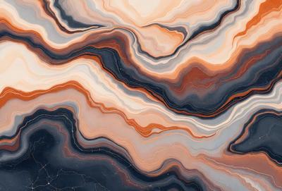 The primary subject of the image is a marble-like pattern, which is the main focus of the image. The setting is a marble-like surface, which serves as the backdrop for the pattern. The visual style of the image is a close-up of the marble-like pattern, showcasing its intricate details. The colors and mood of the image are predominantly earthy tones, giving it a natural and elegant appearance.