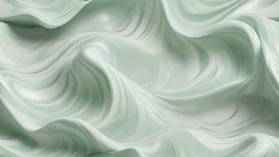 The primary subject of the image is a large, swirling, and curling piece of artwork, possibly a painting or a digital artwork. The setting is a green background, which adds a vibrant and lively atmosphere to the scene. The visual style appears to be a combination of photo and digital art, creating a unique and captivating piece of art. The colors and mood of the image are predominantly green, which adds a sense of freshness and tranquility to the scene.
