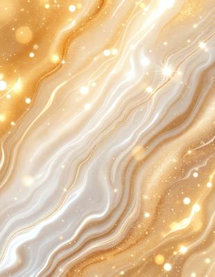 The primary subject of the image is a patterned wallpaper with a gold and white color scheme. The setting is a room with a patterned wallpaper, and the visual style is a close-up of the wallpaper. The colors and mood of the image are warm and inviting, with the gold and white colors creating a sense of luxury and elegance.