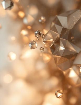 The primary subject of the image is a close-up of a pattern made up of various shapes, including diamonds and triangles. The setting is a background of a gold-colored surface, which adds to the overall visual style. The image appears to be a digital art or illustration, with a focus on the intricate pattern and the gold-colored background. The colors and mood of the image are warm and inviting, with the gold color and the diamond shapes creating a sense of luxury and elegance.