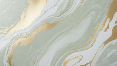 The primary subject of the image is a marble-like surface with a gold-colored pattern. The setting is a bathroom, and the visual style is a combination of a photo and digital art. The dominant colors are gold and white, creating a luxurious and elegant atmosphere.