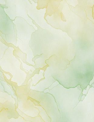 The primary subject of the image is a painting of a green and yellow marbled wall. The setting is a painting of a wall, and the visual style is a painting. The dominant colors are green and yellow, creating a warm and inviting atmosphere.