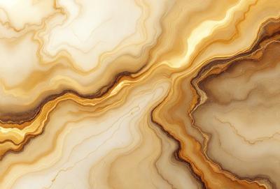 The primary subject of the image is a marble countertop with a unique and intricate pattern. The setting is a kitchen, and the visual style is a close-up of the marble countertop. The colors and mood of the image are warm and earthy, with the marble countertop being the main focus.