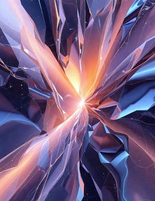 The primary subject of the image is a brightly lit, colorful, and abstract artwork. The setting is a dark background, which contrasts with the vibrant colors of the artwork. The visual style is a combination of digital art and illustration, creating a unique and eye-catching piece. The colors and mood of the image are energetic and lively, with the bright colors and abstract design evoking a sense of excitement and creativity.