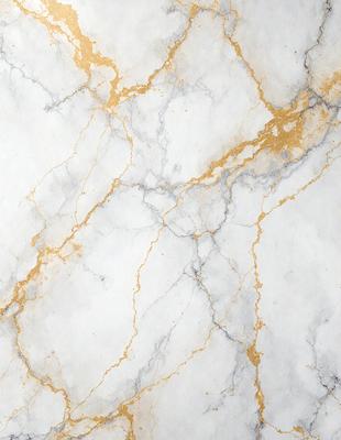 The primary subject of the image is a marble wall with a gold-colored pattern. The setting is a room with a white marble surface. The visual style is a close-up of the marble wall, showcasing the intricate gold pattern. The colors and mood of the image are predominantly white and gold, creating a luxurious and elegant atmosphere.