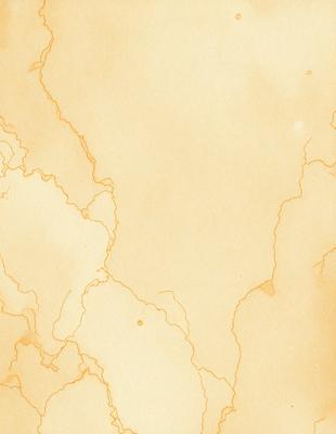 The primary subject of the image is a yellow and brown painting of a map. The setting is a canvas, and the visual style is a painting. The colors and mood of the painting are warm and earthy, with a focus on the natural elements of the map.